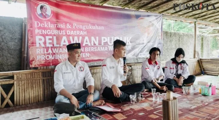 Relawan Puan Bersama Wong Cilik saat deklarasi Puan Maharani sebagai Capres di Pemilu 2024 ( Bilal)