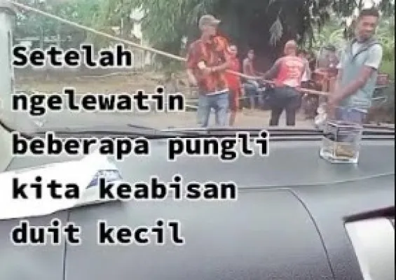 Aksi pungli terhadap pengguna jalan  di Bogor,(tangkapan layar instagram @txtfrombogor)