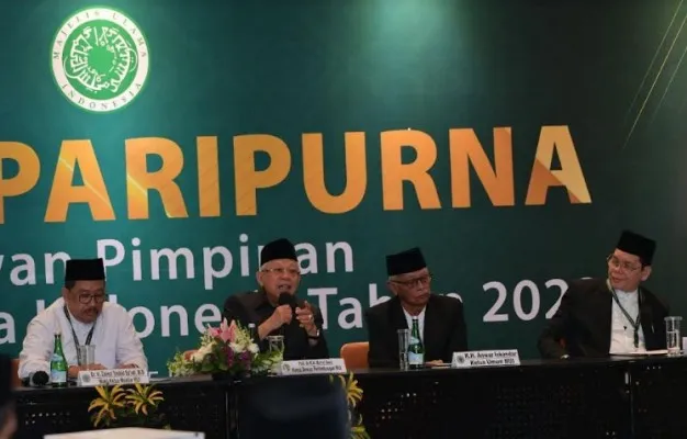 Wapres KH Ma'ruf Amin saat menghadiri Rapat Paripurna MUI. (Setwapres)