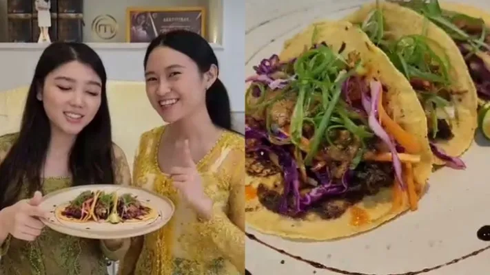 Belinda Christina dan Angie Wiranata MasterChef Indonesia bagikan resep Beef Konro Taco with Peanut Sauce. (Instagram: @angie.mci10)