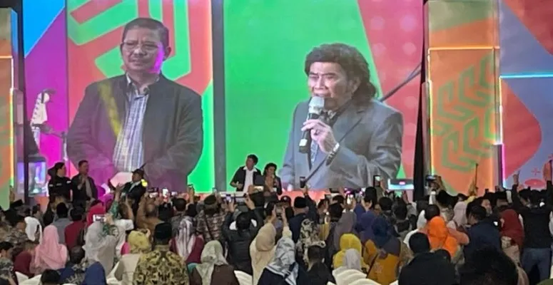 Rhoma Irama saat hadir di pameran Kementerian Agama. (ist)