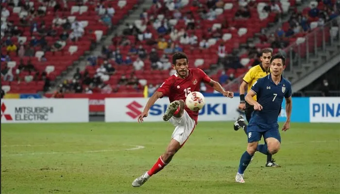 Ricky Kambuaya jadi man of the match pada leg kedua final piala AFF 2020.(affsuzukicup)