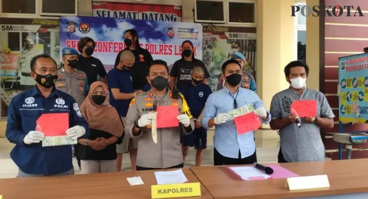 Kapolres Lebak AKBP Wiwin Setiawan memimpin pers rilis di Mapolres Lebak (yusuf)