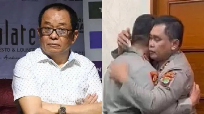 Kolase foto Said Didu dan tangkapan video Kapolda Metro Jaya Irjen Fadil Imran berpelukan dengan Irjen Ferdy Sambo selang beberapa kasus penembankan Brigadir J. (ist/diolah dari google.com)