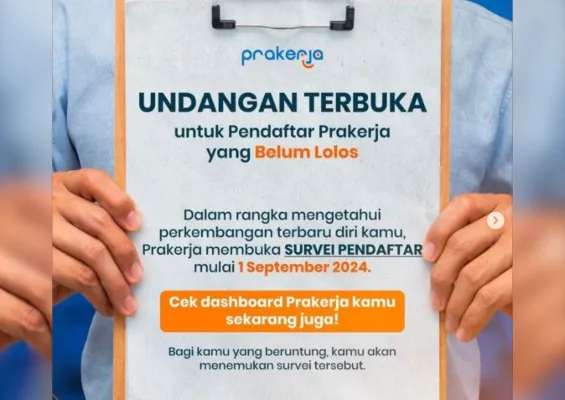 Undangan terbuka untuk pendaftar Kartu Prakerja yang belum lolos. (Foto: prakerja.go.id)