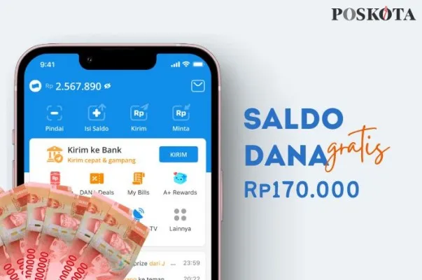 Klaim saldo DANA gratis Rp170 .000. (Poskota.co.id/Della Amelia)