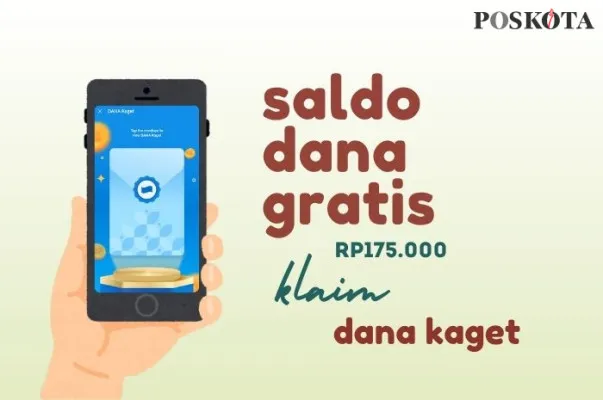 Klik link DANA Kaget via dompet digital untuk cairkan saldo Rp175.000 secara gratis. (Poskota/Della Amelia)