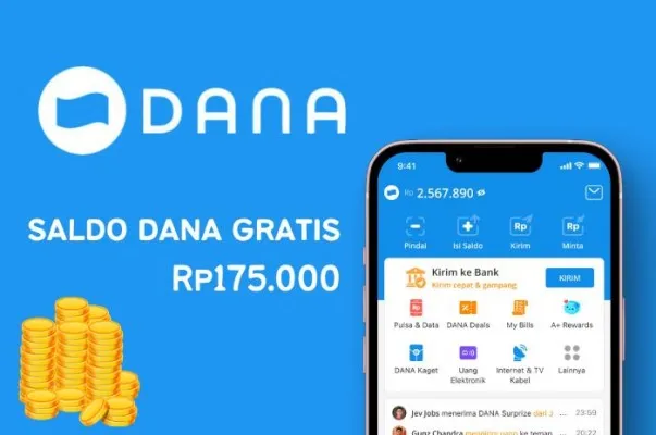 Saldo DANA Gratis Rp175.000 hari ini Sabtu, 15 Maret 2025. (Sumber: Poskota.co.id/Della Amelia)