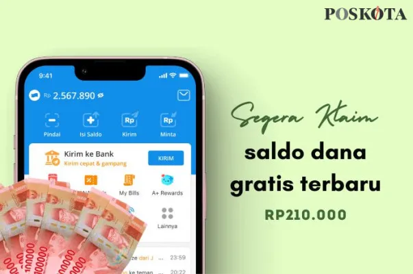 Klaim saldo DANA gratis Rp210.000 dari link DANA Kaget, Senin, 21 Oktober 2024. (Poskota/Della Amelia)