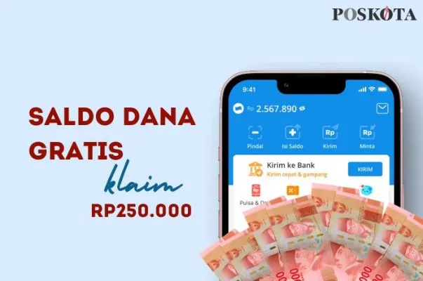 Kamu menerima saldo DANA gratis Rp250.000 lewat link DANA Kaget, Rabu, 19 Juni 2024. (Poskota.co.id/Della Amelia)