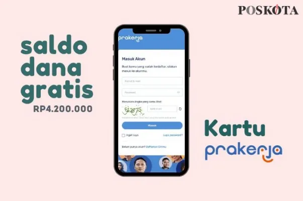 Klaim saldo dana gratis Rp4.200.000 dari Kartu Prakerja Gelombang 71. (Poskota.co.id/Della Amelia)