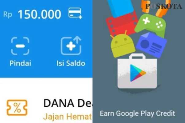 Cara dapat saldo DANA gratis dari Google.(kolase foto edited by Poskota)