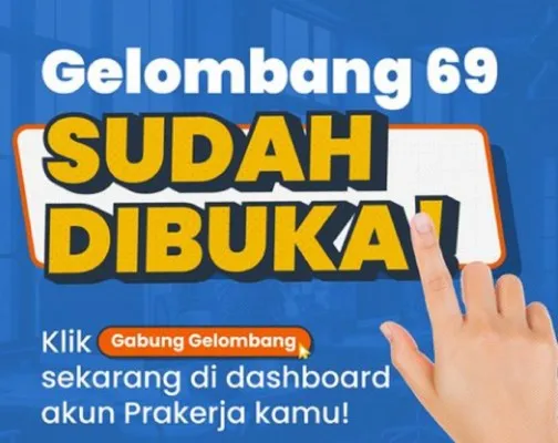 Klaim saldo dana gratis Rp700.000 dari pemerintah biar cepet masuk dompet elektronik. Daftar seleksi Kartu Prakerja gelombang 69 sudah dibuka, Jumat, 31 Mei 2024. (Tangkap layar Instragram @prakerja.go.id)