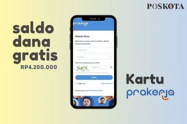 Menangkan bantuan biaya saldo dana gratis Rp4.200.000 dari Kartu Prakerja. (Poskota.co.id/Della Amelia)