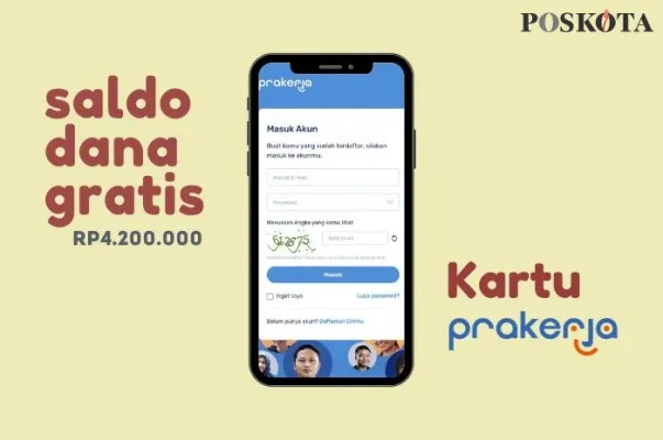 Peserta yang ikut mendaftarkan diri di Kartu Prakerja Gelombang 72 bisa menerima saldo dana gratis Rp4.200.000. (Poskota.co.id/Della Amelia)