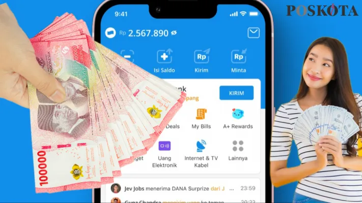 Ilustrasi dapat saldo DANA gratis dengan main aplikasi penghasil uang(Sumber: Poskota/Kamila Sayara Avicena)