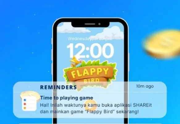 KAMU SUKSES Klaim Saldo DANA Gratis Hanya Main Game Flappy Bird, SHAREit Guyur Cuan hingga 1.000 Dolar AS. (Instagram/@shareit.indonesia)