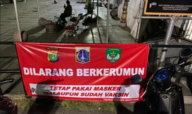 Polisi memberlakukan Crowd Free Night (CFN) di kawasan Kota Tua, Jakarta Barat. (Ist)