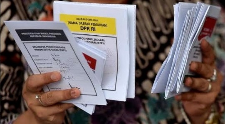 Ilustrasi surat suara Pemilu 2024. Polres Metro Tangerang Kota meminta tokoh agama dan tokoh masyarakat untuk menjadi penyejuk.