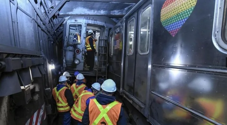 Tabrakan kereta bawah tanah di New York.(Ist)