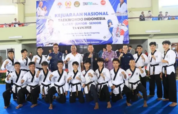 Atlet Kejuaraan Nasional (Kejurnas) Taekwondo Indonesia kategori, Cadet, Junior dan Senior. (ist)