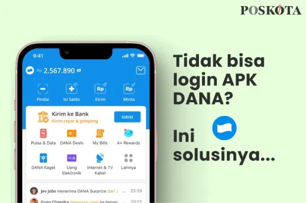 Cara mengatasi aplikasi DANA yang error. (Poskota/Della Amelia)