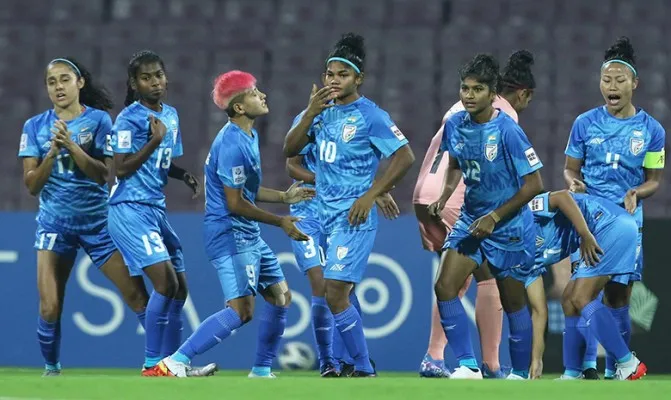 Hampir satu tim Positif Covid-19, timnas putri India mundur dari Piala Asia Putri 2022.(Foto/fb@indiafootball)