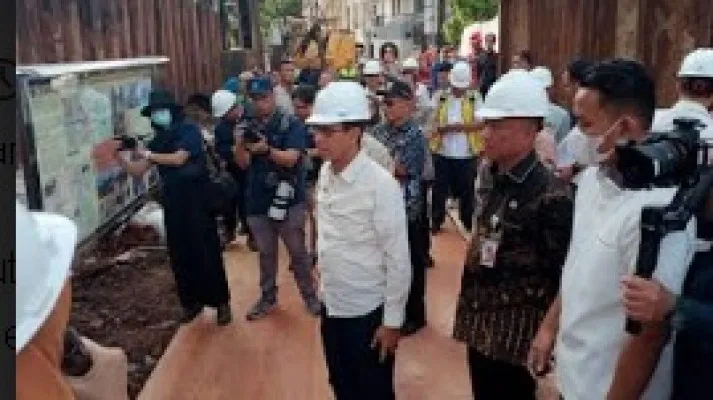 Walikota Jaksel dampingi Pj Gubernur DKI Jakarta Kunjungi  Proyek Pembangunan Pompa Air di Jl. Kemang Raya No.1 Kec. Mampang Prapatan . (Ist)