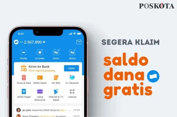 Tips klaim saldo DANA gratis Rp700.000, cek di sini! (Poskota)