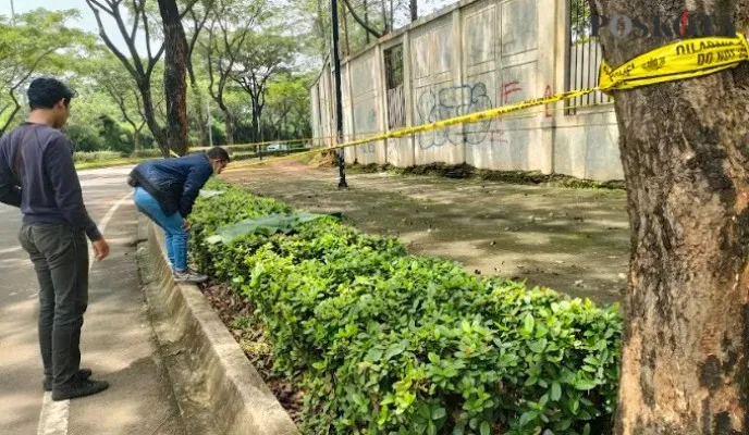 TKP penemuan mayat yang dibuah di Jalan Raya Greenwich BSD City, Kampung Sawah, RT.01/03, Desa Lengkong Kulon, Kecamatan Pagedangan, Kabupaten Tangerang. (Veronica)