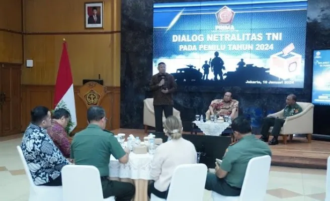 Dialog Netralitas TNI pada Pemilu 2024, bertempat di Balai Wartawan Puspen TNI, Mabes TNI, Cilangkap, Jakarta Timur.(Ist)