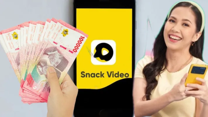 Begini cara hasilkan saldo DANA gratis dari aplikasi penghasil uang Snack Video. (Poskota/edit: Kamila Sayara)