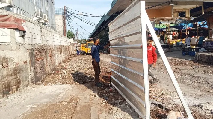 Proses pemagaran Pasar Anyar, Kota Tangerang. (ist)