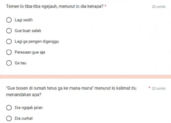 LINK UJIAN KEPEKAAN Terbaru via Google Form Viral di TikTok Ada di Sini! Cara Mainnya Ternyata Begini. (Bidik layar Google Form)