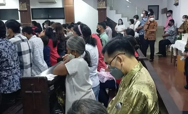 : Ratusan umat kristiani di Lebak saat merayakan natal. (Foto: Ist)