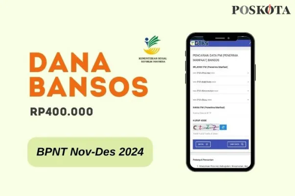 Update pencairan bansos BPNT Rp400.000 alokasi November-Desember 2024. (Poskota/Della Amelia)