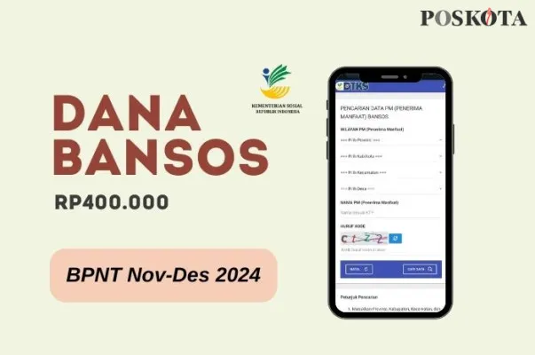 Update pencairan dana bansos BPNT Rp400.000 ke KKS Merah Putih. (Poskota/Della Amelia)