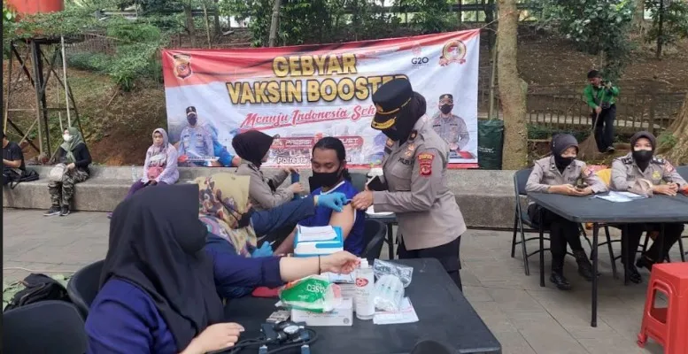 Polresta Bogor Kota Gelar Sentra Vaksin di Titik Ramai.(Ist)