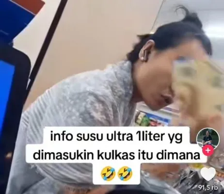 Ibu-ibu Ngamuk di Minimarket Gara-gara Susu UHT (Tangkap layar/TikTok/@mas_kece)