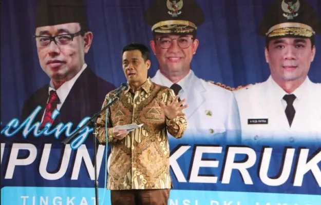 Wakil Gubernur DKI Jakarta, Ahmad Riza Patria turut menandatangani prasasti Kampung Kerukunan di Provinsi DKI Jakarta.(Ist)