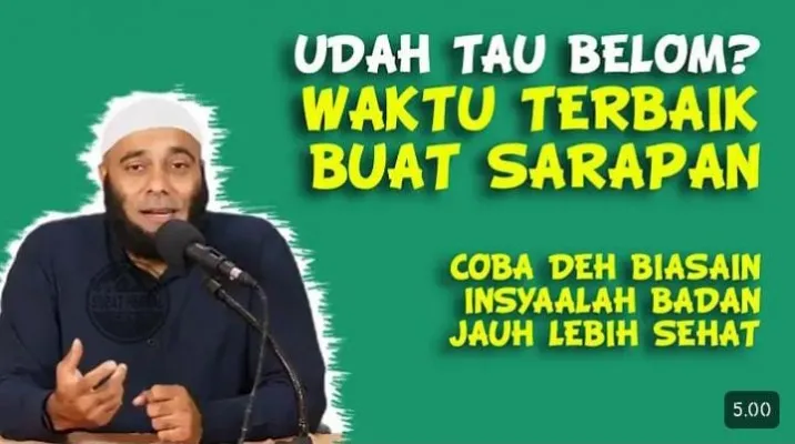 Ketahui Waktu Terbaik untuk Sarapan Supaya Hidup Jadi Lebih Sehat Menurut Dr Zaidul Akbar (Tangkap layar/YouTube/Sobat Herbal)