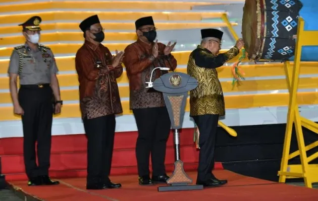 Wapres KH Ma'ruf Amin saat membuka MTQ Tingkat Nasional ke-29 di Kalimantan Selatan. (setwapres)