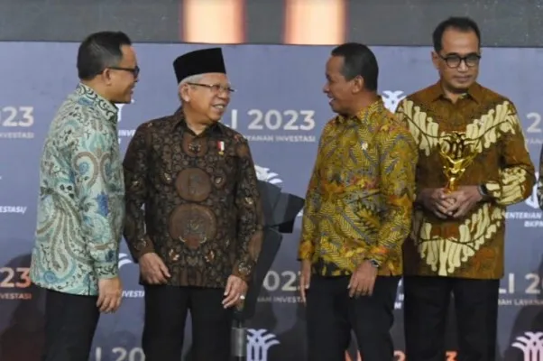 Wapres KH Ma'ruf Amin saat menghadiri Layanan Anugerah Investasi. (Setwapres)