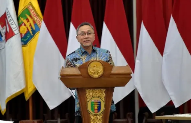 Menteri Perdagangan, Zulkifli Hasan dalam acara Forum Perangkat Daerah se-Provinsi Lampung yang berlangsung di Gedung Mahan Agung, Provinsi Lampung, Selasa (12/7/2022). (Ist)