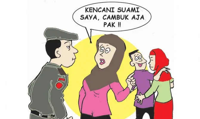 Suami dilapor ke Satpol PP agar dicambuk karena WIL.(Ilustrasi/poskota.co.id)