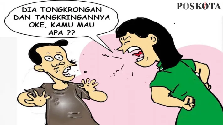 Karikatur: Suami Memang Tongkrongan PIL Lebih Jago 'Tangkringan'. (Kartunis/Poskota.co.id)