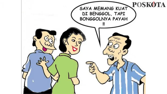 Karikatur: Kakek cuma Kuat Dibenggol, Tapi Bonggolnya sudah Loyo. (Kartunis/Poskota.co.id)