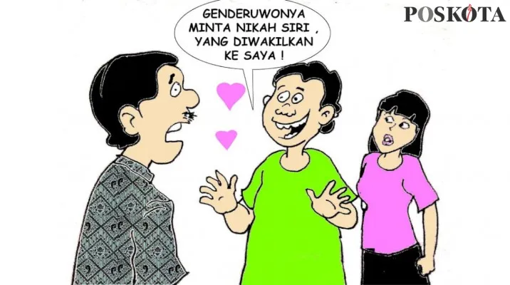 Dukun Cabul Mencatut Nama Genderuwo Penunggu Rumah. (Kartunis/Nah Ini Dia/Poskota.co.id)