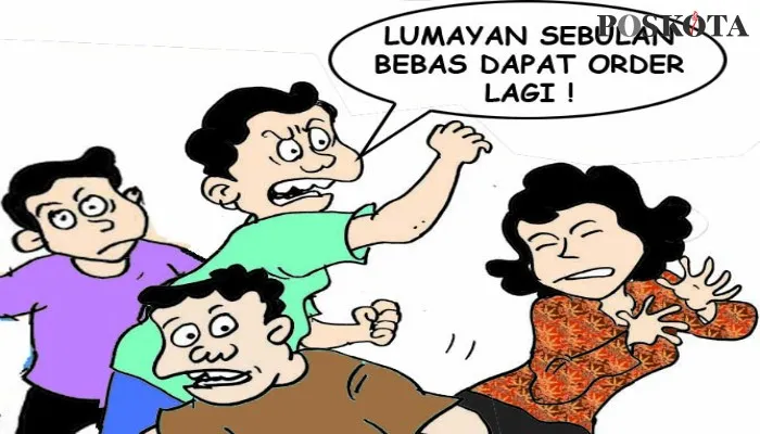 Karikatur Nah Ini Dia: Residivis Baru Bebas Diorder Hajar Perempuan Punya PIL. (karikaturis: PosKota/Ucha)