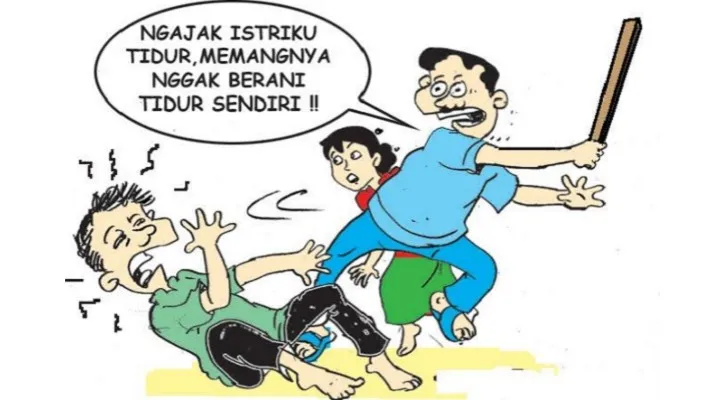 Nah Ini Dia, edisi: Mengajak Tidur Bini Orang Tukang Sate Kena Pentung. (Ilustrator: ucha)